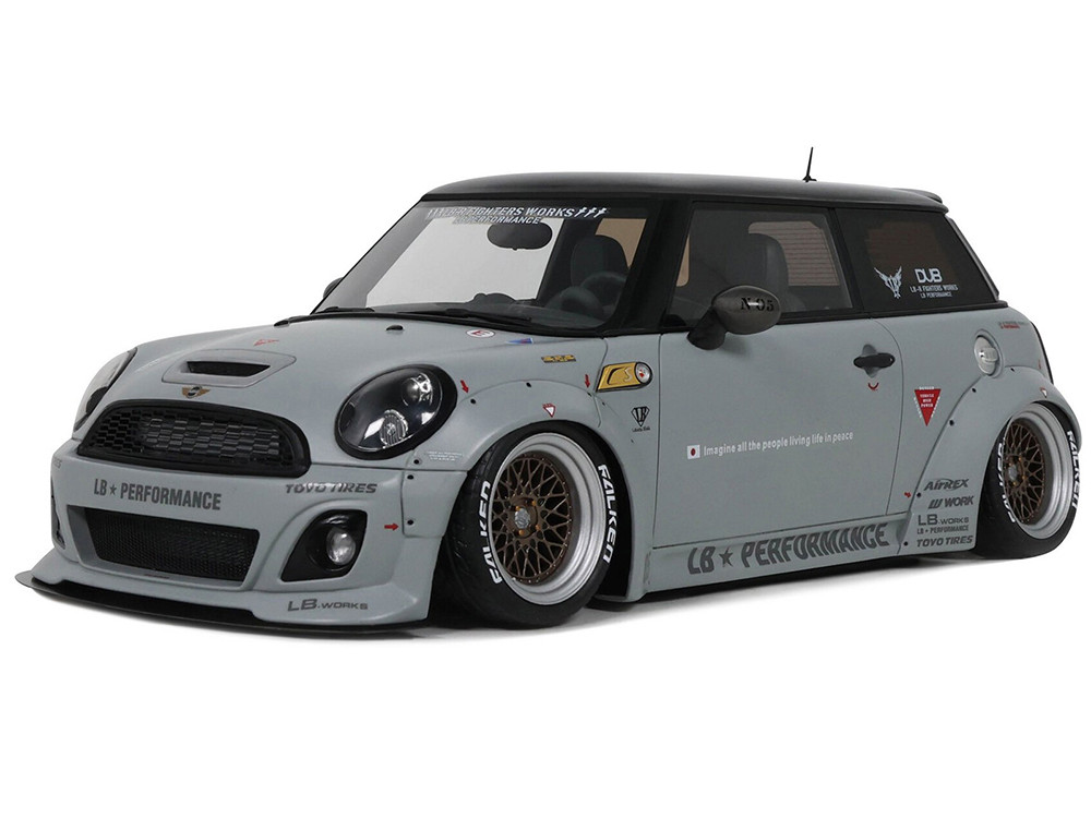 Otto Mobile 1:18 2015 Mini Cooper R56 LB-Works "LB Nation" Gray with Black Top Limited Edition to 999 pieces Worldwide 1/18 Model Car by Otto Mobile