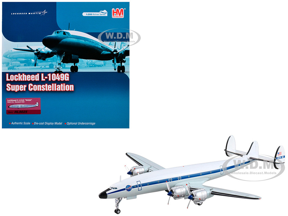 Lockheed C-121G Constellation Transport Aircraft "NASA 421, Maryland" (1969) National Aeronautics and Space Administration "Airliner Series" 1/200 Die