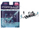 Formula Pit Crew Team Black 6 piece Diecast Figure Set 6 Figures Limited Edition for 1/64 Scale Models American Diorama AD-2444MJ