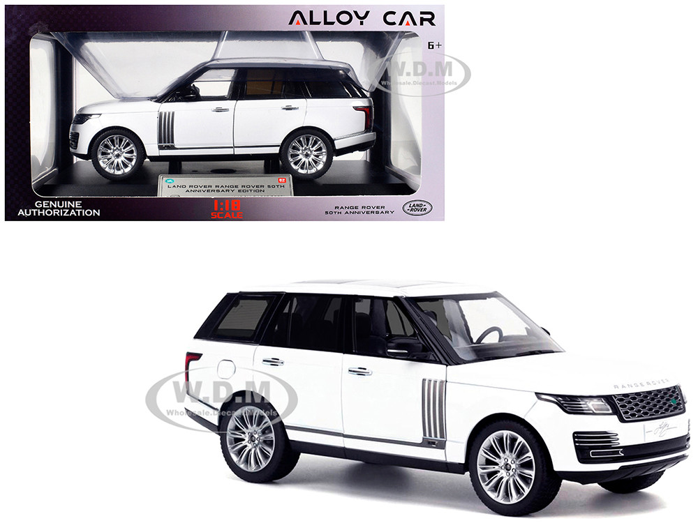 Land Rover Range Rover 50th Anniversary White Metallic with Sunroof 1/18 Diecast Model Car by Heimanba