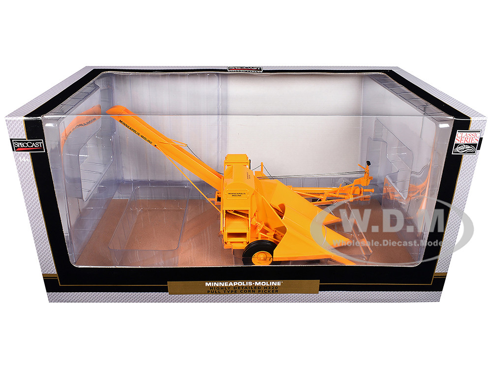Minneapolis Moline H320 Pull-Type Corn Picker Yellow "Classic Series" 1/16 Diecast Model by SpecCast