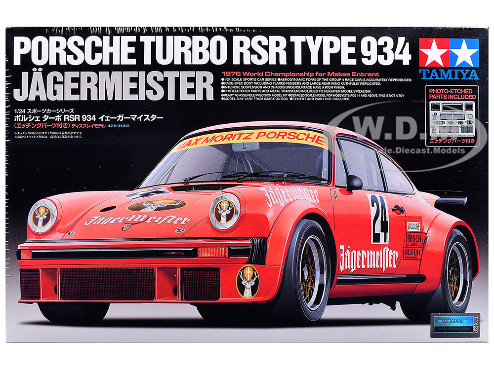 Model Kit Porsche Turbo RSR Type 934 "Jagermeister" 1/24 Scale Model by Tamiya