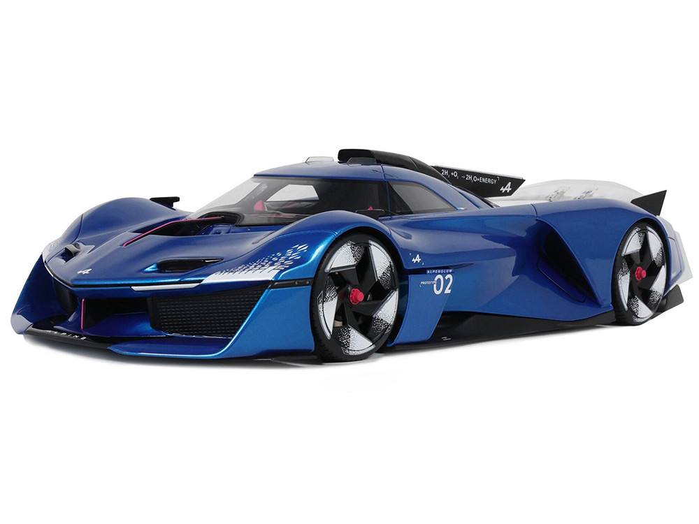 2024 Alpine Alpenglow HY6 Concept Car Specular Blue Metallic 1/18 Model Car by Otto Mobile