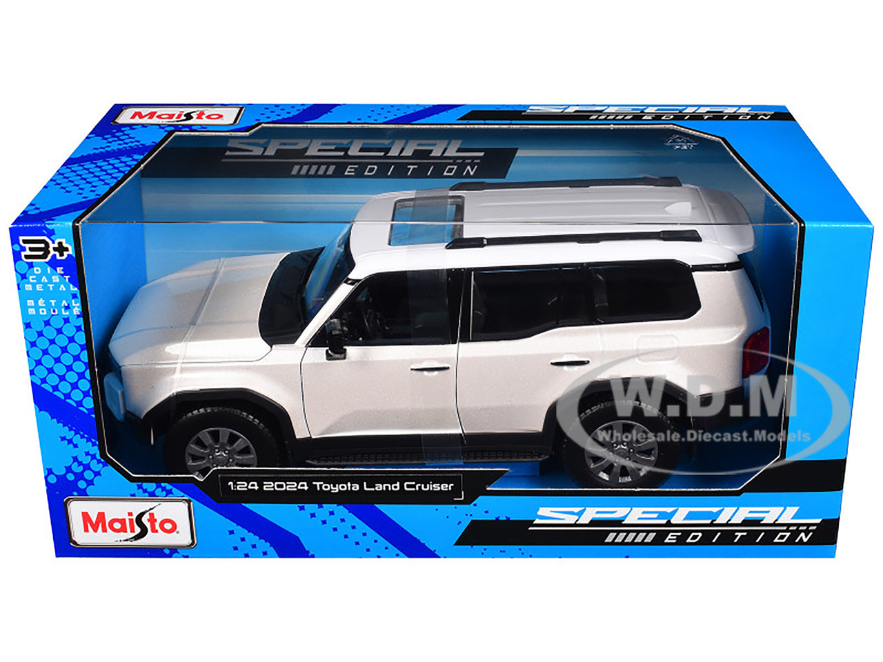 Maisto 1:24 2024 Toyota Land Cruiser Pearl White Metallic with White Top "Special Edition" Series 1/24 Diecast Model Car by Maisto