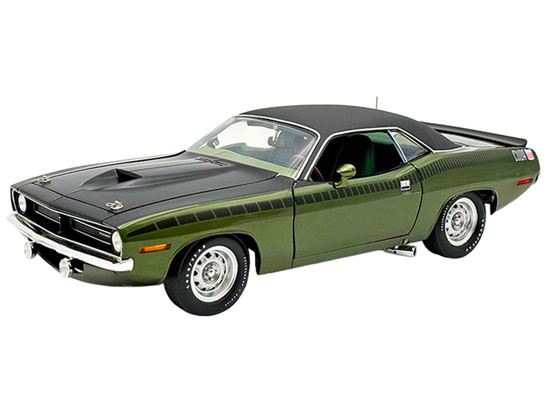 1970 Plymouth AAR Cuda Ivy Green Metallic with Black Stripes and