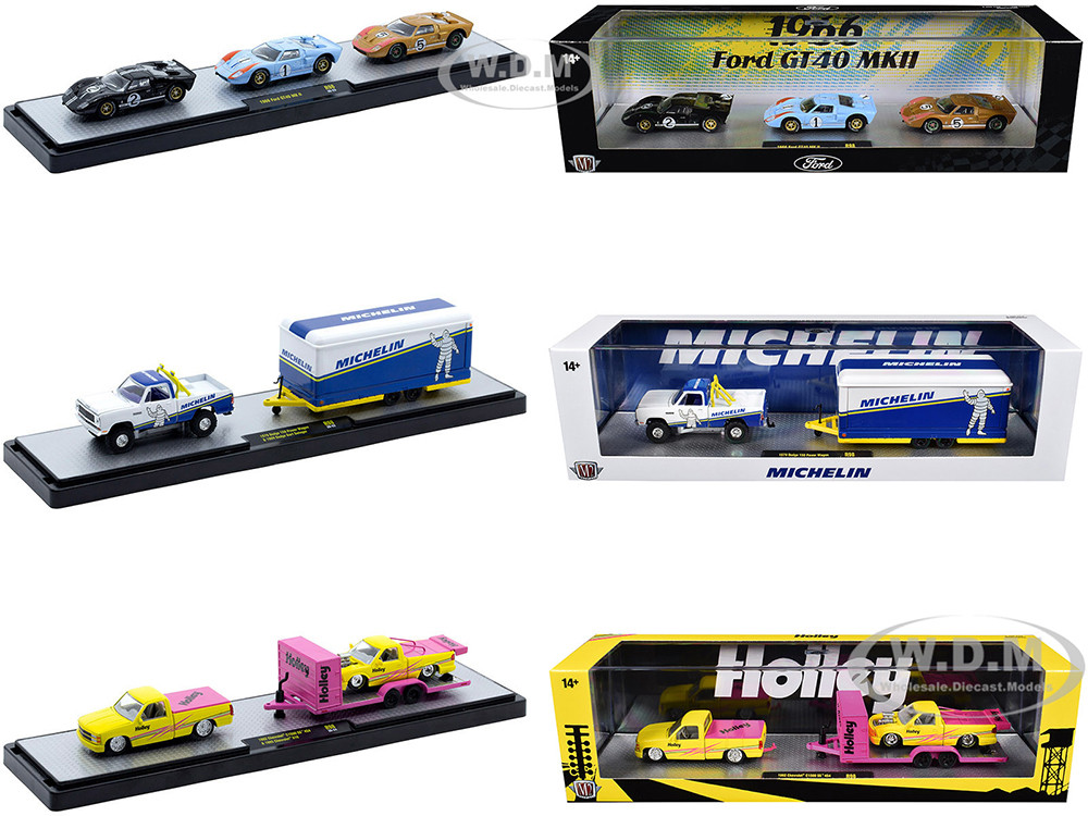 Auto Haulers Set of 3 Trucks Release 98 Limited Edition to 9400 pieces Worldwide 1/64 Diecast Models by M2 Machines