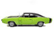 1970 Dodge Charger R T Muscle Car & Corvette Nationals MCACN Sublime Green with Black Stripes and Black Vinyl Top American Muscle Series 1/18 Diecast Model Car Auto World AMM1357