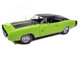 1970 Dodge Charger R T Muscle Car & Corvette Nationals MCACN Sublime Green with Black Stripes and Black Vinyl Top American Muscle Series 1/18 Diecast Model Car Auto World AMM1357