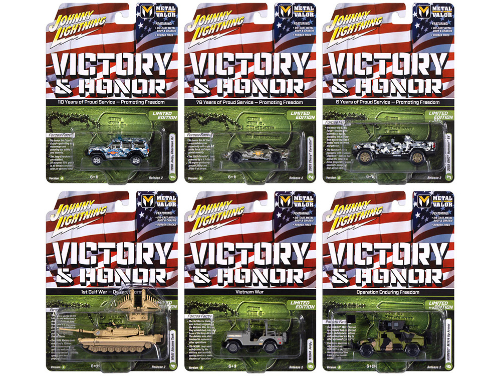 "Military" Set A of 6 pieces 2025 Release 2 Limited Edition Diecast Models by Johnny Lightning