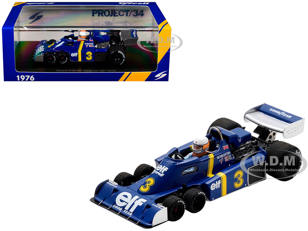Tyrrell P34 #3 Jody Scheckter Formula One F1 "Belgian GP" (1976) with Driver 1/43 Model Car by Spark