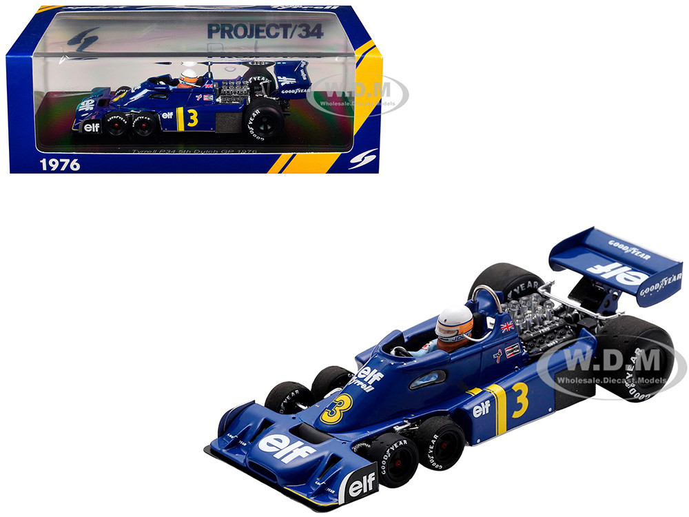 Tyrrell P34 #3 Jody Scheckter Formula One F1 "Dutch GP" (1976) with Driver 1/43 Model Car by Spark