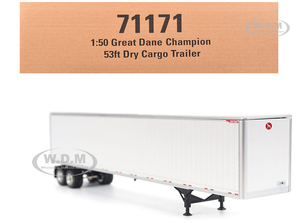 Great Dane Champion 53ft Dry Cargo Trailer White "Transport Series" 1/50 Diecast Model by Diecast Masters