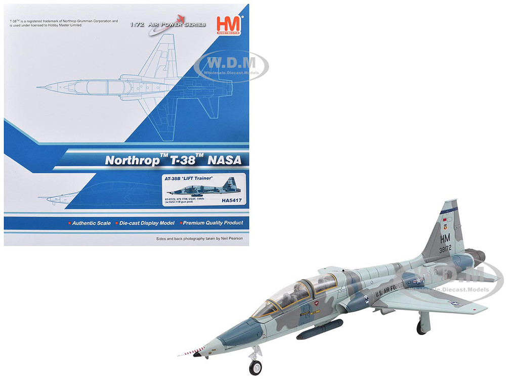 Northrop AT-38B Talon Aircraft "63-8172, 479th TTW, LIFT Trainer, NASA" (1980s) United States Air Force "Air Power Series" 1/72 Diecast Model by Hobby