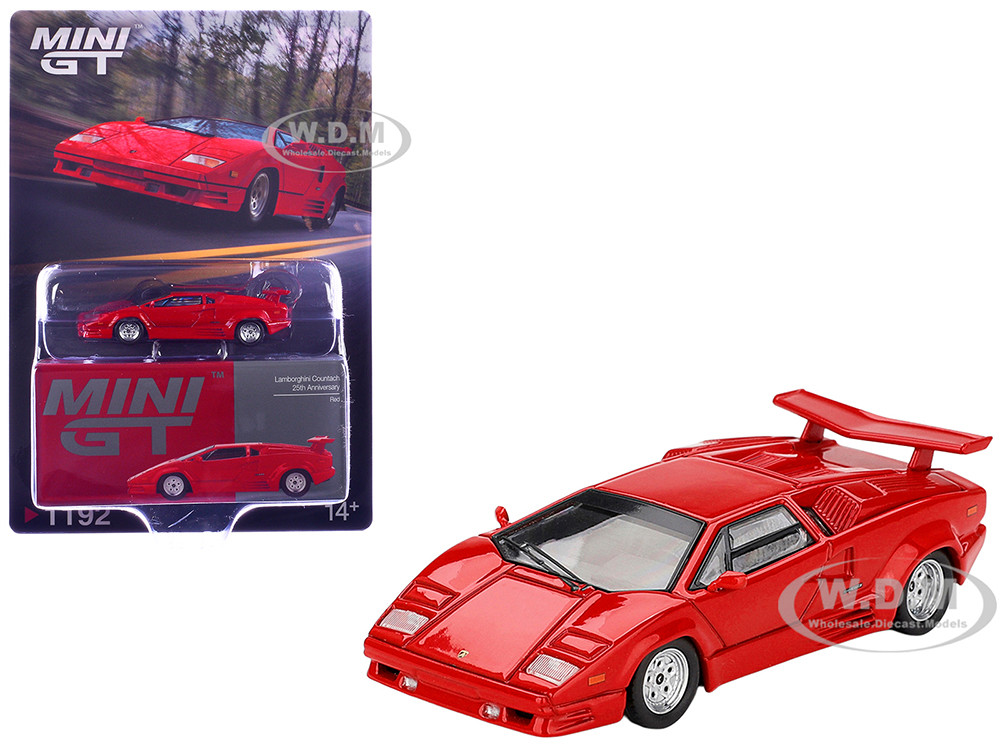 Mini GT 1:64 Lamborghini Countach "25th Anniversary" Red Limited Edition 1/64 Diecast Model Car by Mini GT