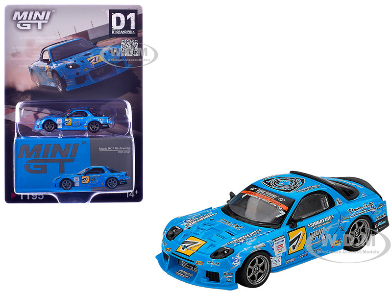 Mazda RX-7 RE-Amemiya RHD (Right Hand Drive) Blue with Graphics