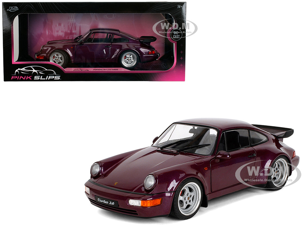 Porsche 911 3.6 Turbo Purple Metallic "Pink Slips" Series 1/18 Diecast Model Car by Jada