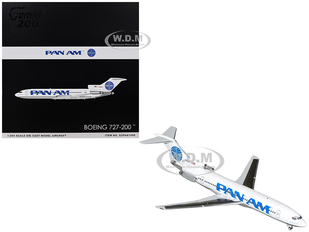 Boeing 727-200 Commercial Aircraft "Pan American World Airways - Clipper Goodwill" (N368PA) White with Blue Tail Graphics "Gemini 200" Series 1/200 Di
