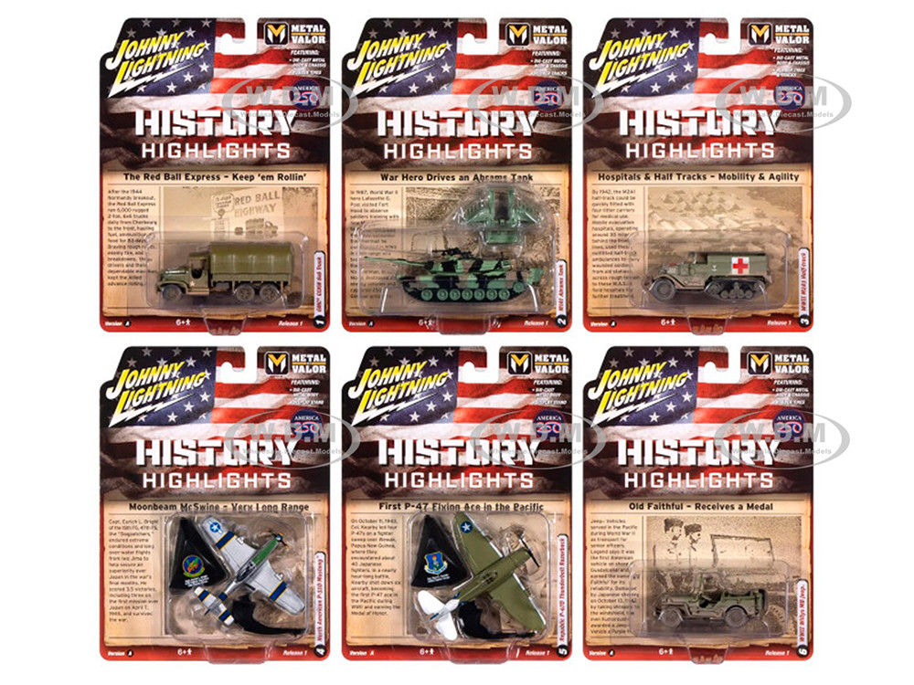 "Military" Set A of 6 pieces 2026 Release 1 Limited Edition Diecast Models by Johnny Lightning