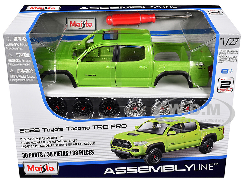 Skill 2 Model Kit 2023 Toyota Tacoma TRD PRO Pickup Truck Light Green Metallic "Assembly Line" Serie