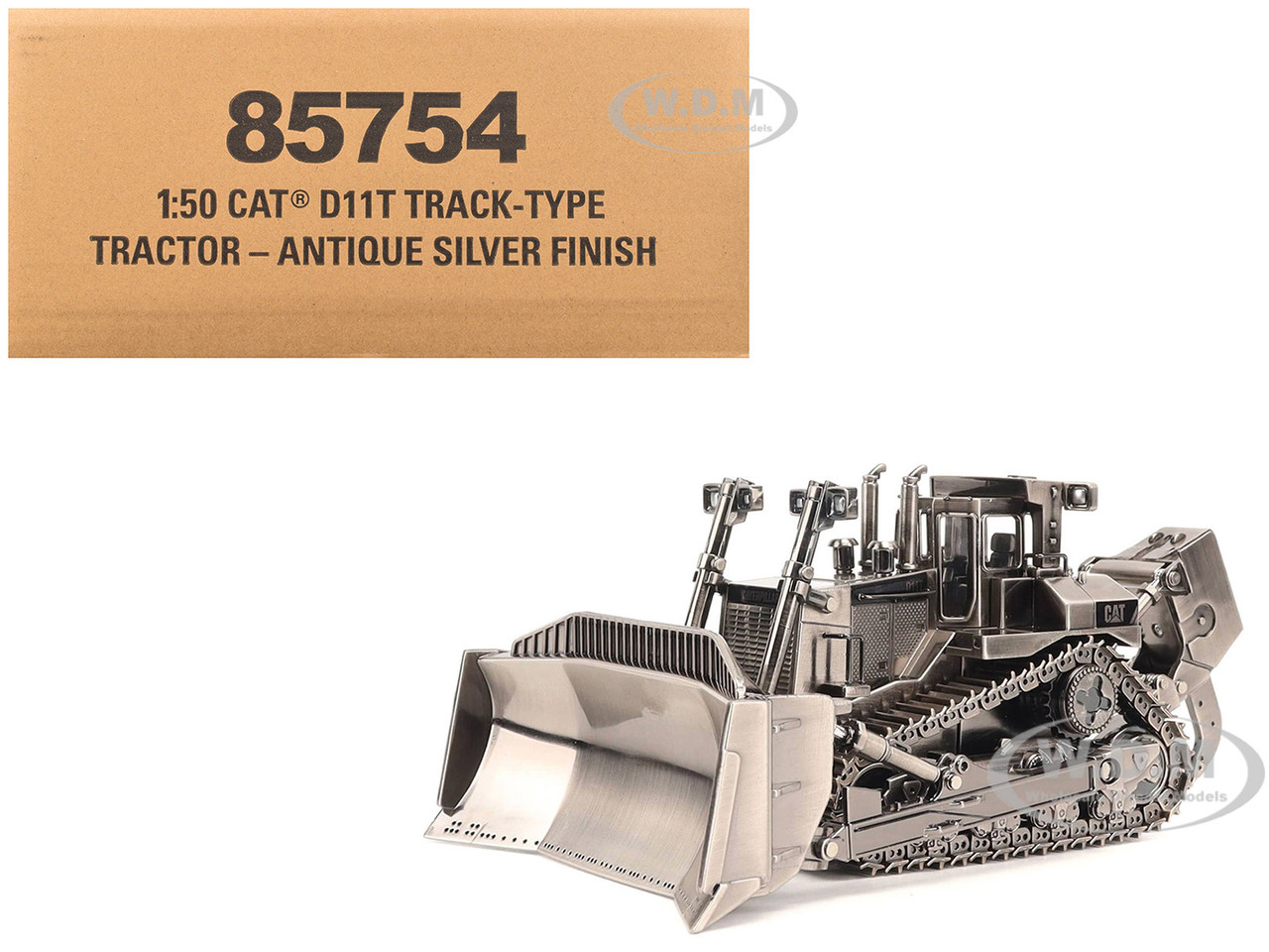 CAT Caterpillar D11T Track Type Tractor Dozer Antique Silver Finish "Commemorative Series" 1/50 Diecast Model by Diecast Masters