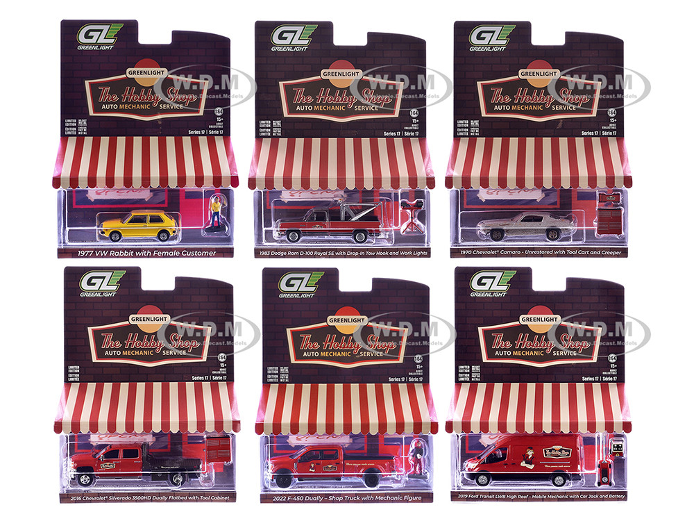 "The Hobby Shop" Series 17 Set of 6 pieces 1/64 Diecast Model Cars by Greenlight