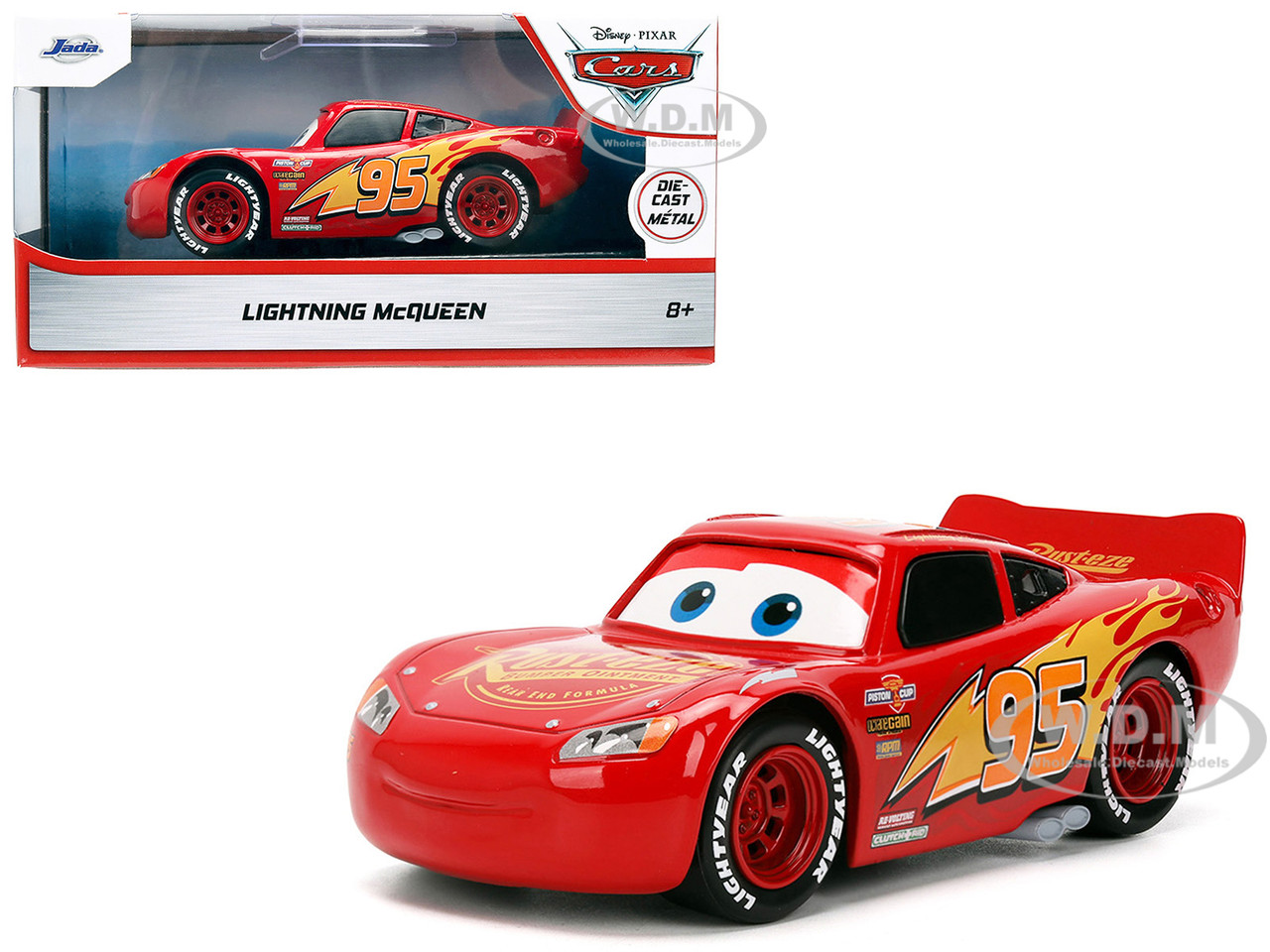 Jada 1:32 Lightning McQueen #95 Red "Cars" (2006) Movie "Hollywood Rides" Series 1/32 Diecast Model Car by Jada