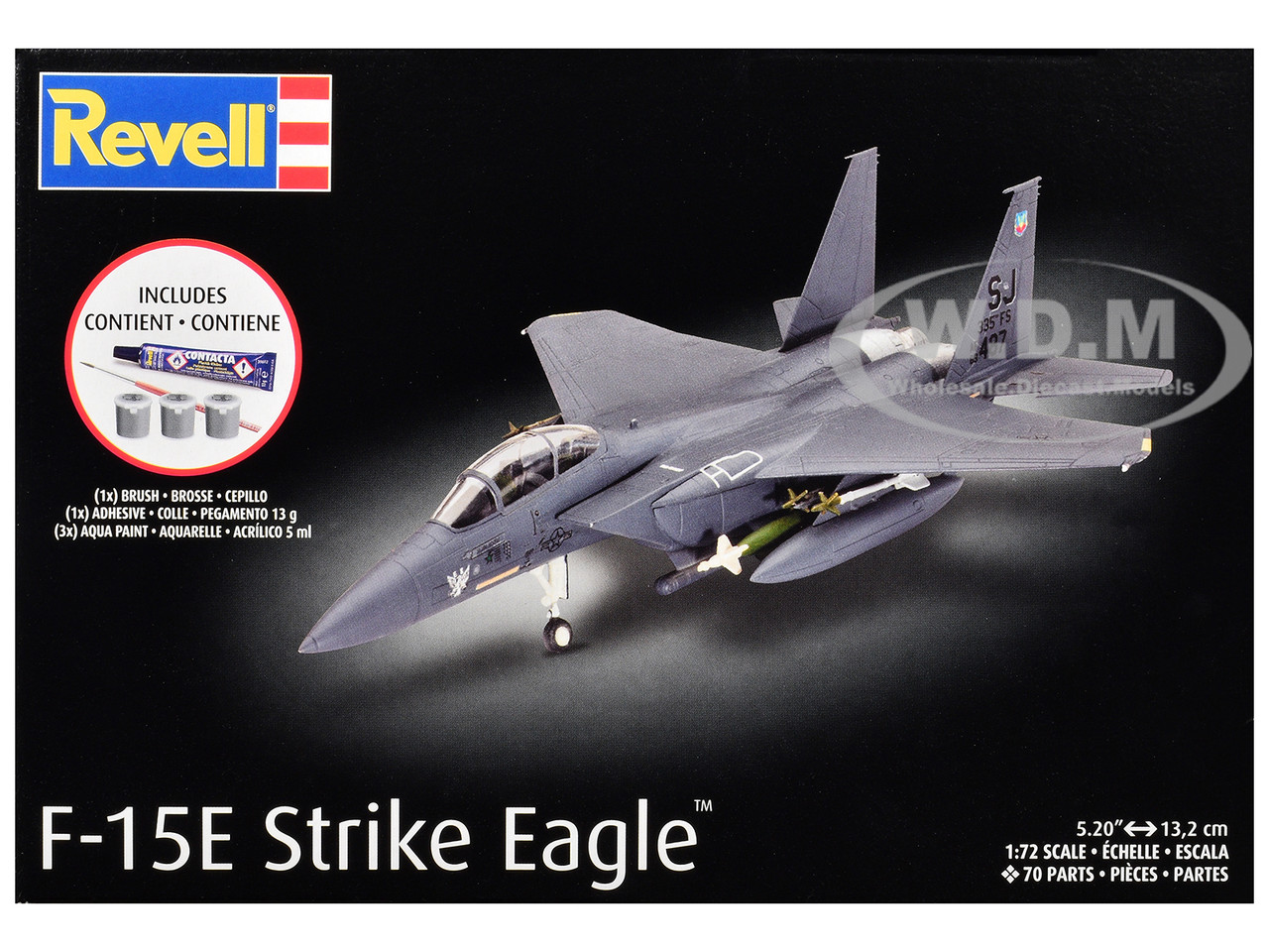 Revell 1:72 Level 4 Model Kit F-15E Strike Eagle Aircraft All-Included Kit 1/72 Scale Model by Revell