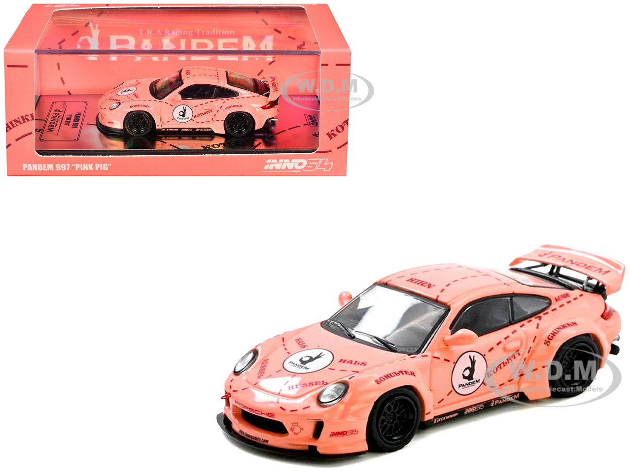 Pandem 997 "Pink Pig" Pink With Graphics 1/64 Diecast Model Car By Inno Models
