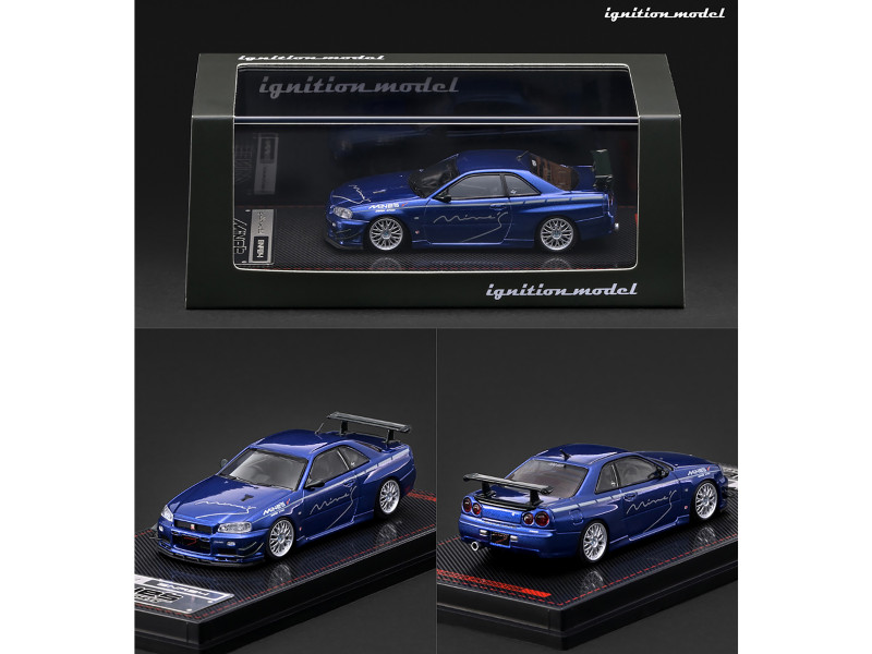 ミニカー ignition model Mine's R34 GT-R 1/43 Nissan Skyline GT-R Mine's (R34) Blue Limited Edition 1/64 Diecast