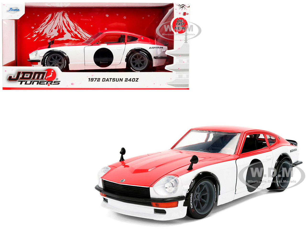 1972 Datsun 240Z and "JDM Tuners" Series White 1:24 model Jada