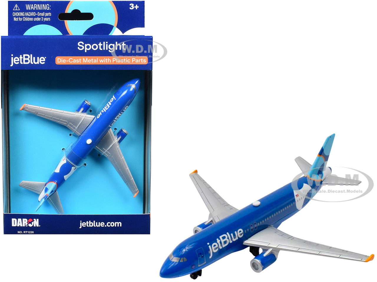 Daron Commercial Aircraft "JetBlue Airways" Blue with Tail Graphics Diecast Model Airplane by Daron
