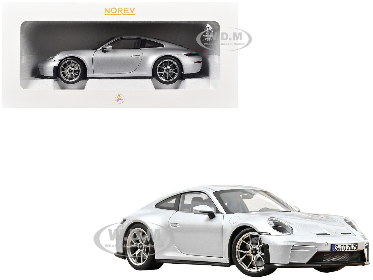 2025 Porsche 911 GT3 Touring GT Silver Metallic 1/18 Diecast Model Car by Norev