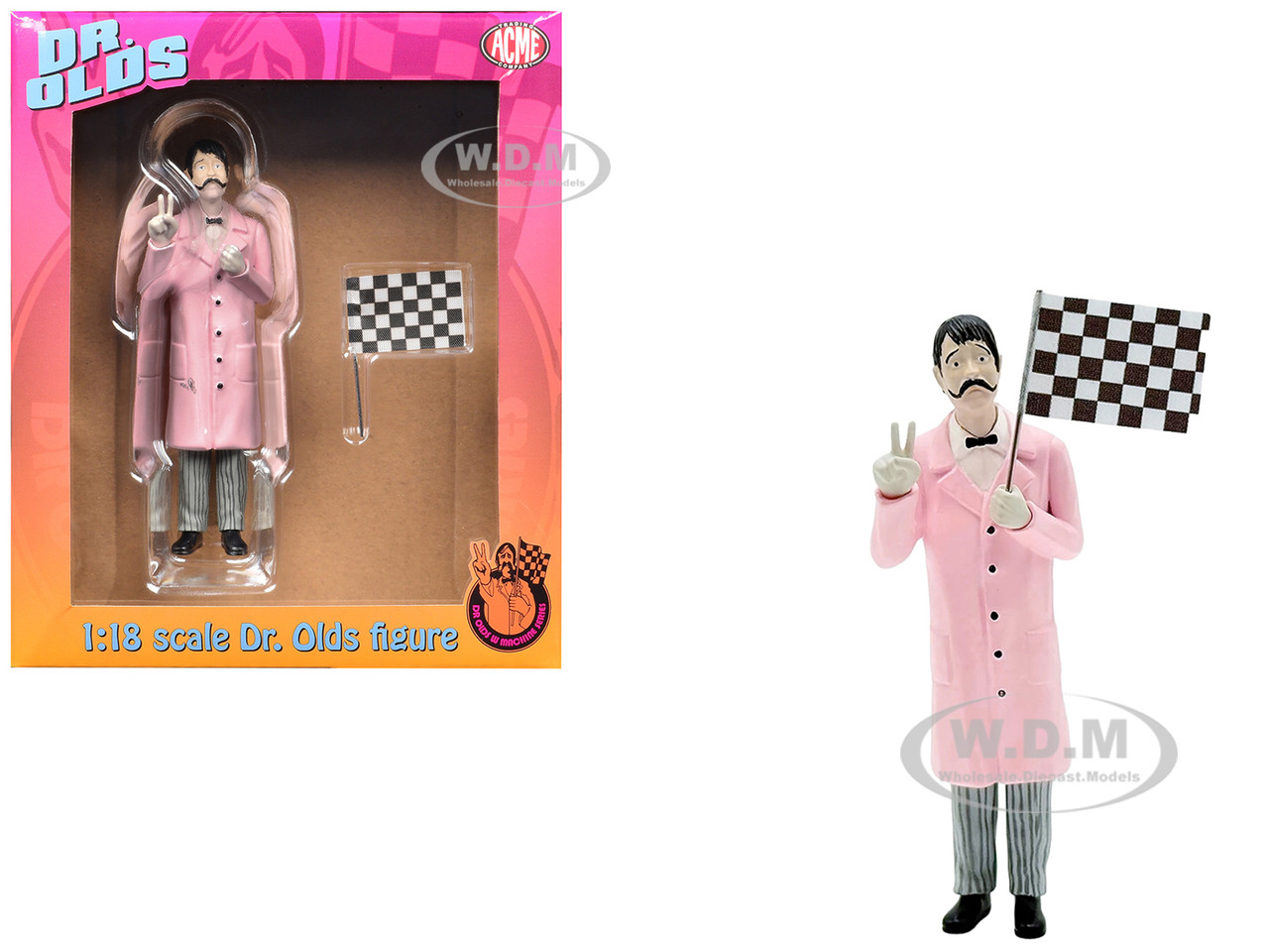 "Dr. Olds" Figure With Flag For 1/18 Scale Models By Acme-image