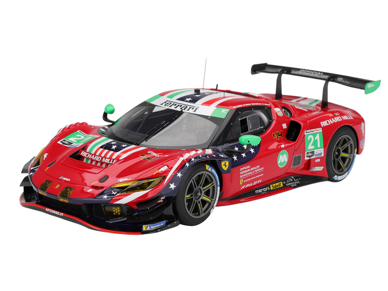 Ferrari 296 GT3 #21 Kei Cozzolino - Simon Mann - Alessandro Pier Guidi - Lilou Wadoux "AF Corse" IMSA "24 Hours of Daytona" (2025) "Competition Series" 1/18 Model Car by BBR