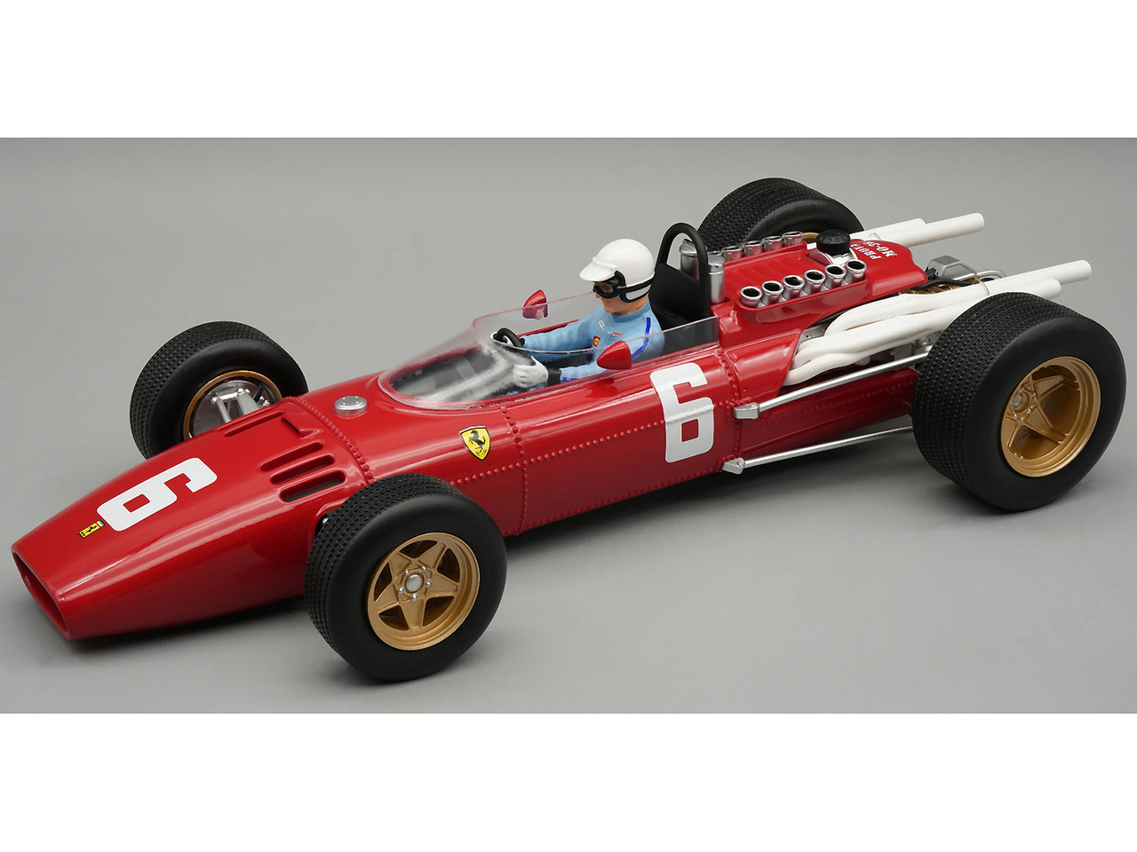 Ferrari 312 F1 #6 Ludovico Scarfiotti Winner Formula One F1 "Italian GP" (1966) "Mythos Series" with Driver Figure and Display Case Limited Edition to