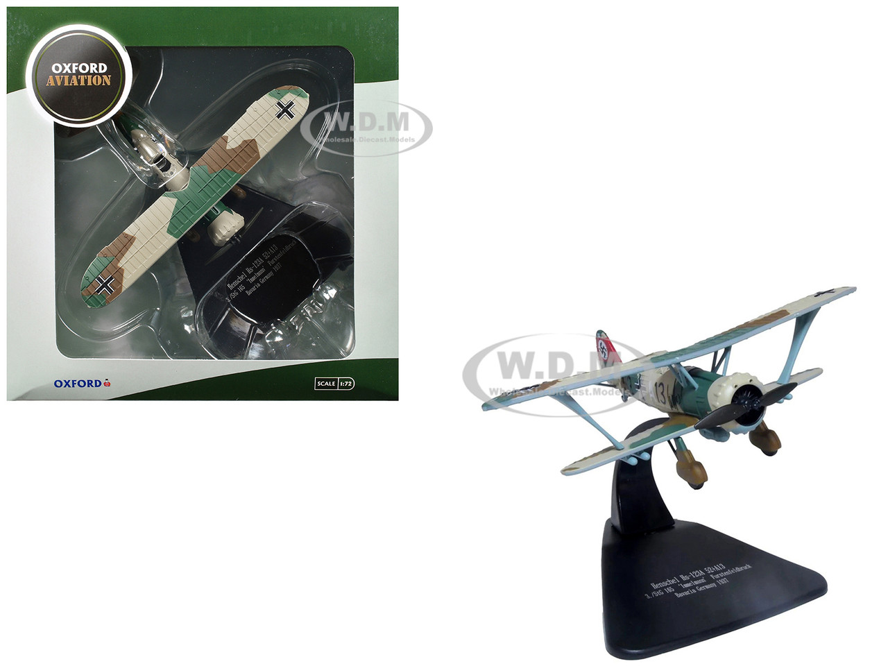 Henschel Hs-123A Aircraft "52+A13, 3./StG 165, Immelmann, Fuerstenfeldbruck, Bavaria, Germany" (1937) German Luftwaffe "Oxford Aviation" Series 1/72 D