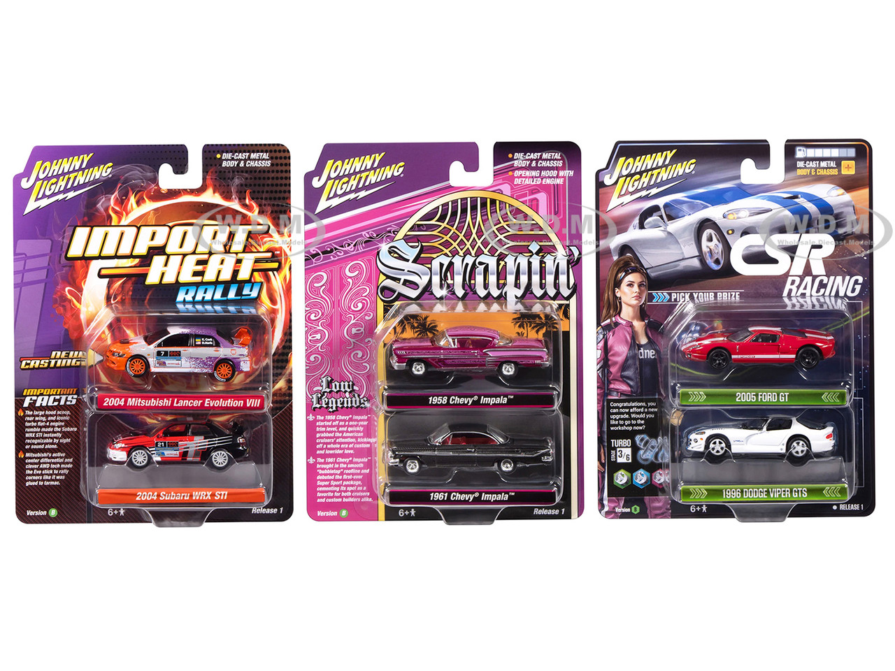 Johnny Lightning "2-Packs" 2026 Release 1 Set B of 6 pieces 1/64 Diecast Model Cars by Johnny Lightning