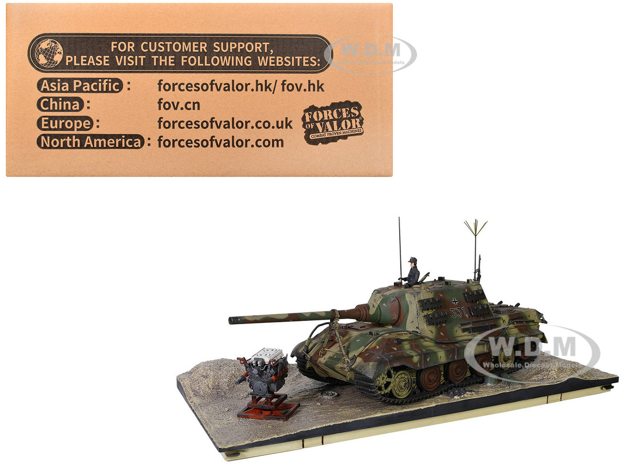 German Sd.Kfz.186 Panzerjager Tiger Ausf. B Heavy Tank "JagdTiger (Henschel suspension), No.331, sPzJgrAbt 653, Germany" (1945) German Army "Armored F