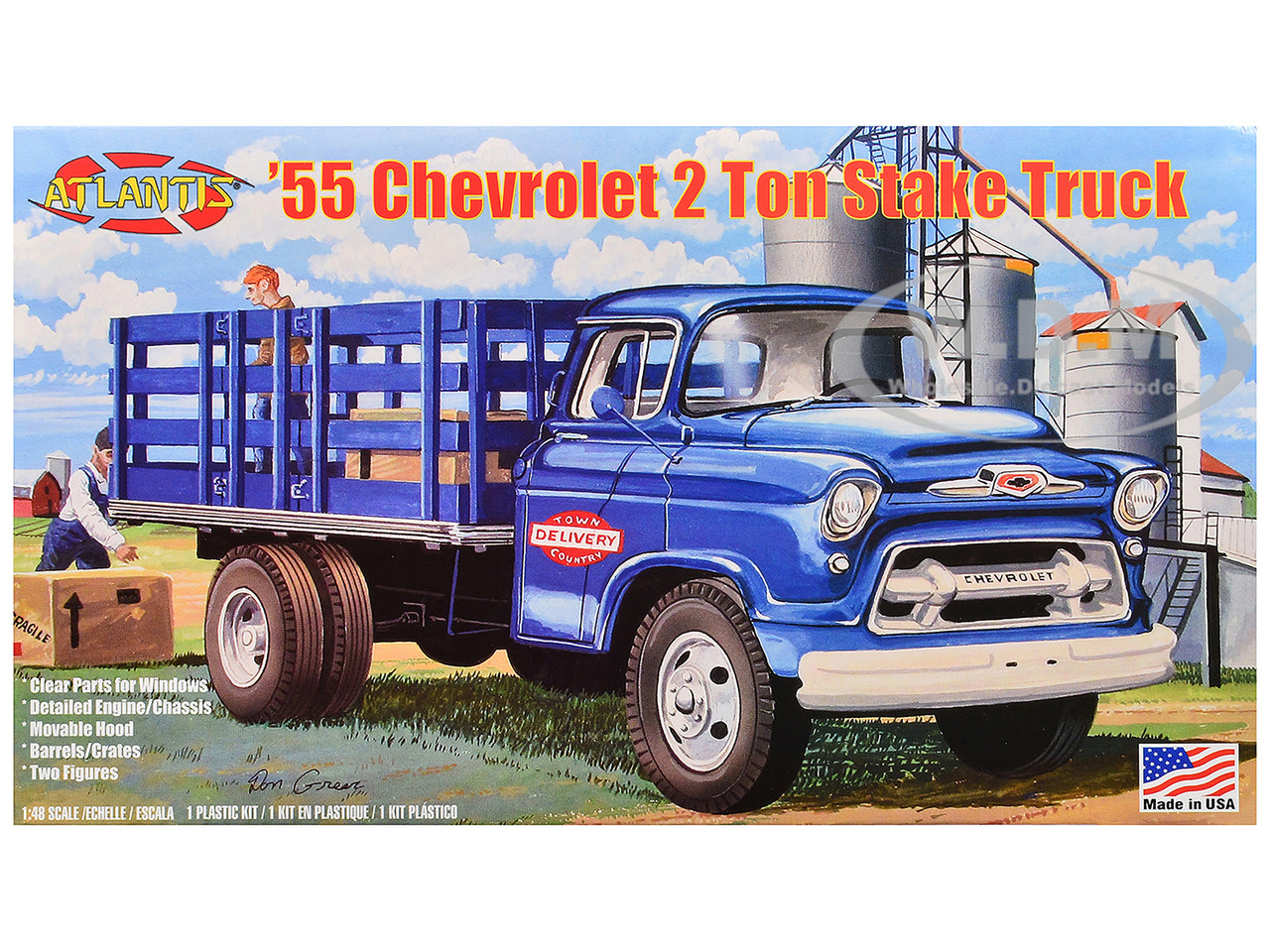 Skill 2 Model Kit 1955 Chevrolet 2-Ton Stake Truck 1/48 Scale Model by Atlantis