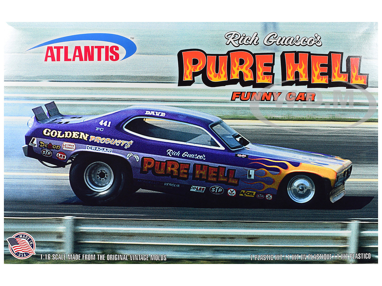 Skill 3 Model Kit Rich Guascos "Pure Hell" Funny Car 1/16 Scale Model by Atlantis