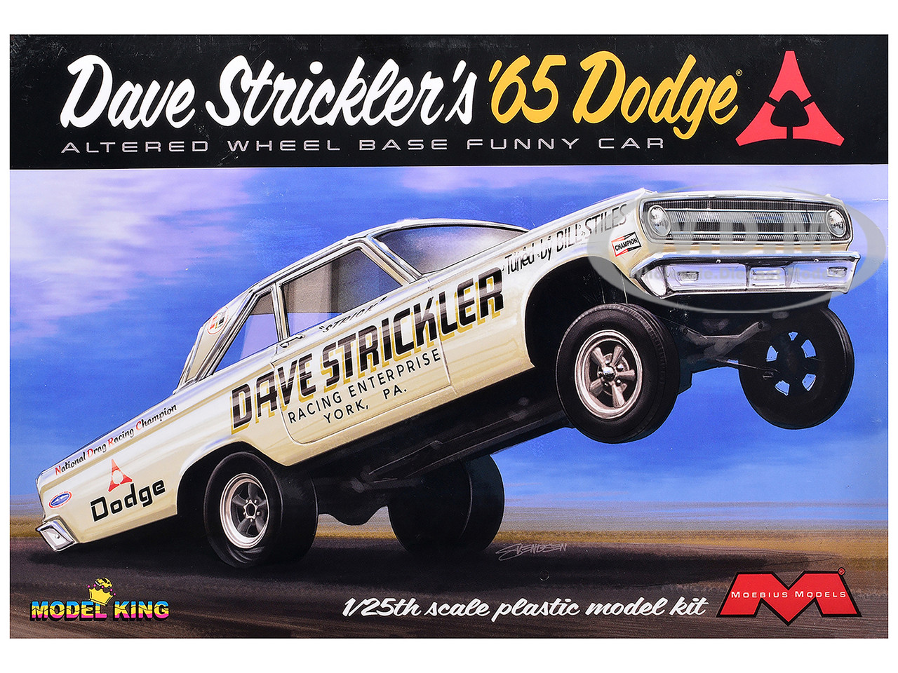 Skill 3 Model Kit Dave Stricklers 1965 Dodge AWB Funny Car 1/25 Scale Model by Moebius