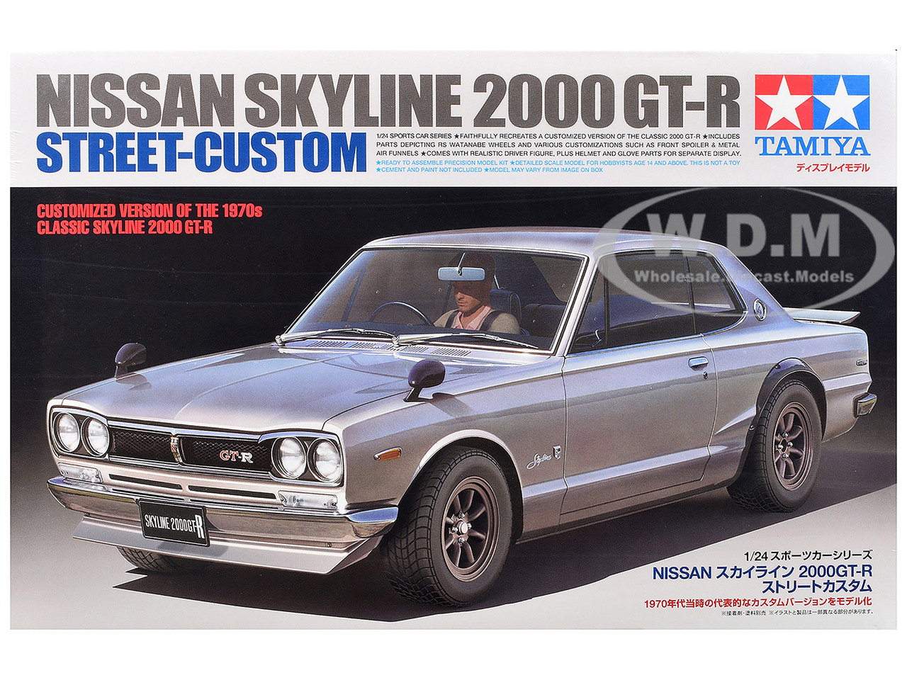 Model Kit Nissan Skyline 2000 GT-R Street-Custom with Figure 1/24 Scale Model by Tamiya