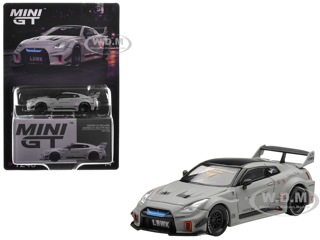 Nissan 35GT-RR Ver.1 "LB-Silhouette Works GT" Matt Gray with Black Top Limited Edition 1/64 Diecast
