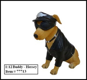 Biker's Dog "Buddy Hersey" Figure For 1:12 Models by American Diorama