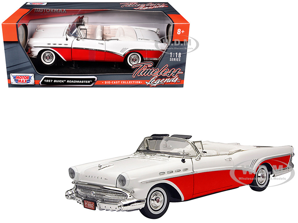 1957 Buick Roadmaster Convertible Red 1/18 Diecast Model Car by Motormax