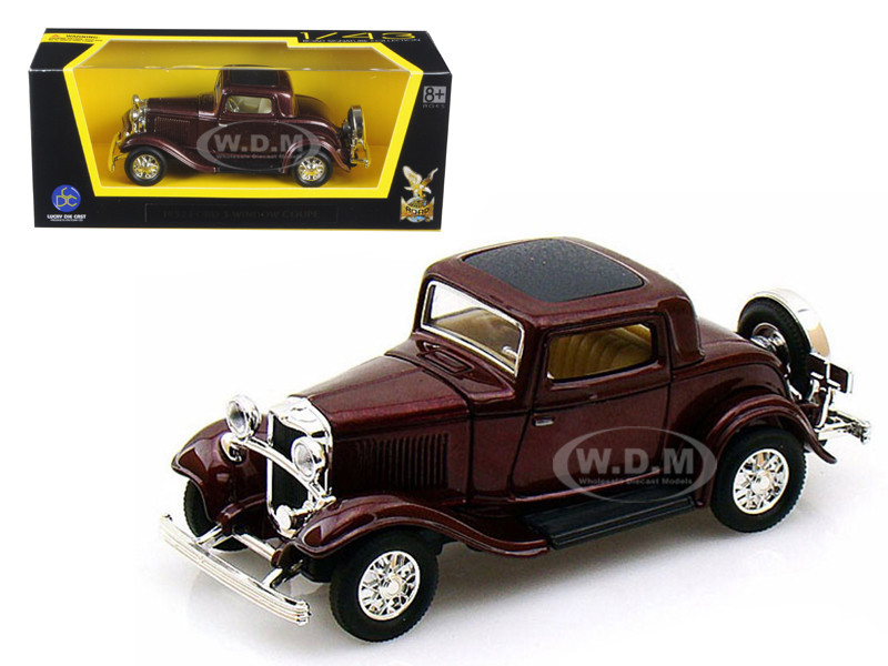 1932 Ford 3-Window Coupe Burgundy 1:43 model Road Signature
