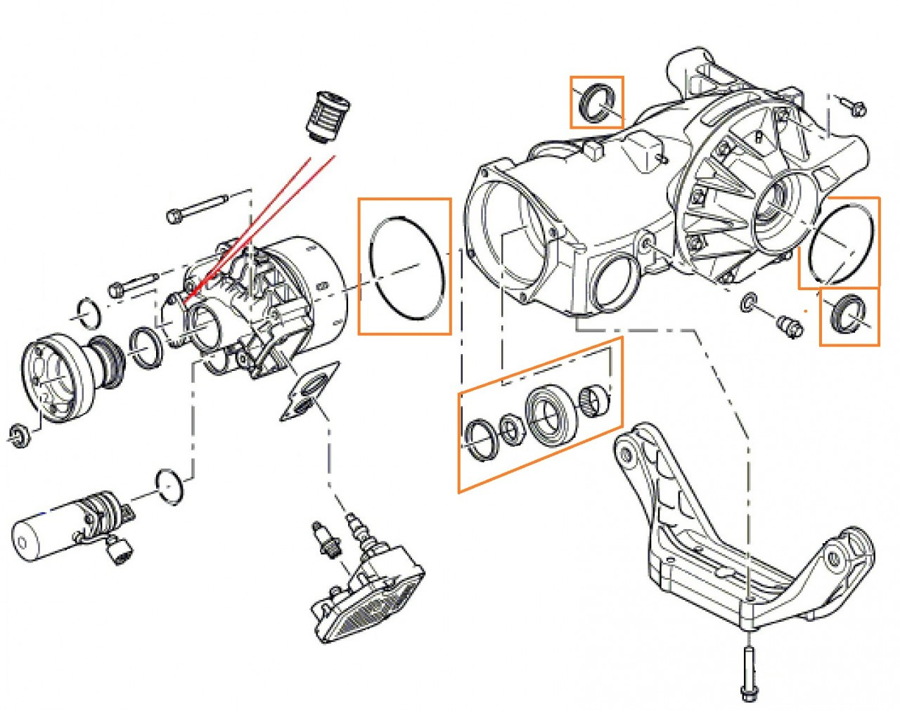 LR2 Rear Pinion Bearing and Seal Kit