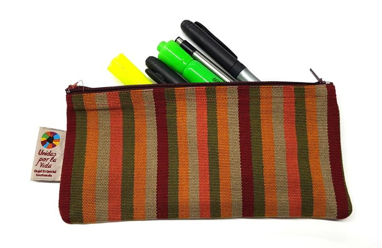 Large Hand Woven and Embroidered Pencil Bag - Hands of Guatemala