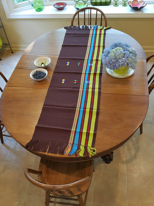 Large Table Runner Brown (T57) with Embroidery