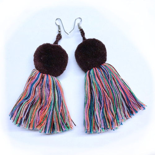 Kalbelia Pom Pom Dangle Earrings – VOYLLA